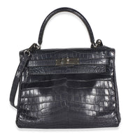 Hermès Bleu Marine Matte Niloticus Crocodile Kelly 28 PHW Handbag id