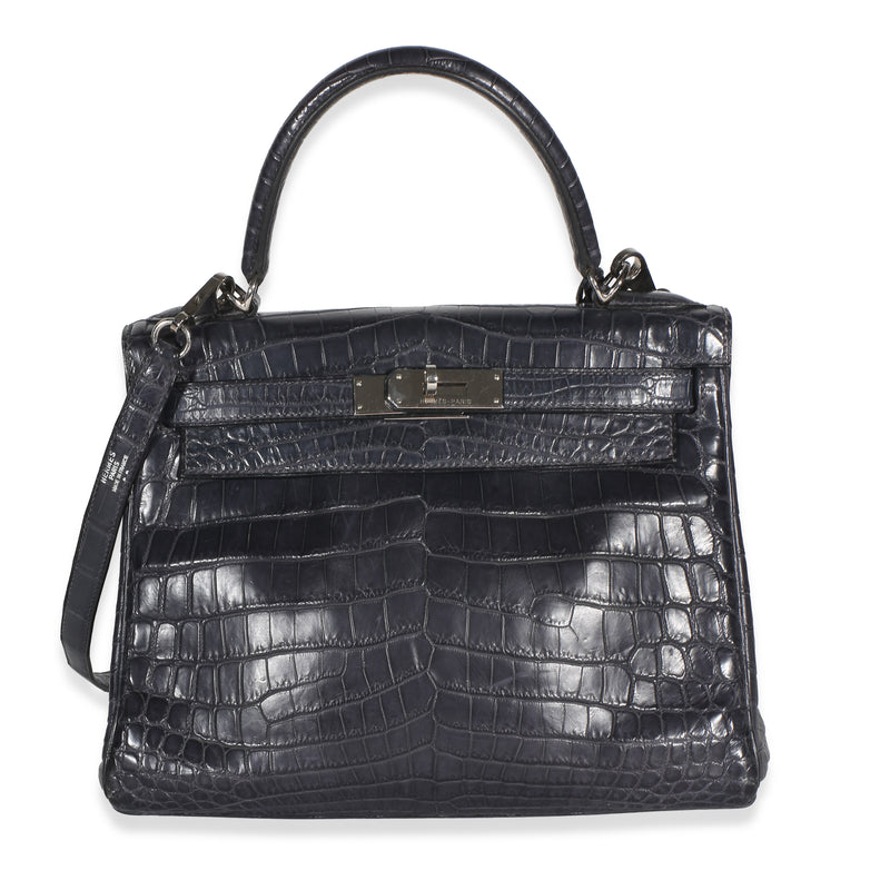 Hermès Bleu Marine Matte Niloticus Crocodile Kelly 28 PHW Handbag id