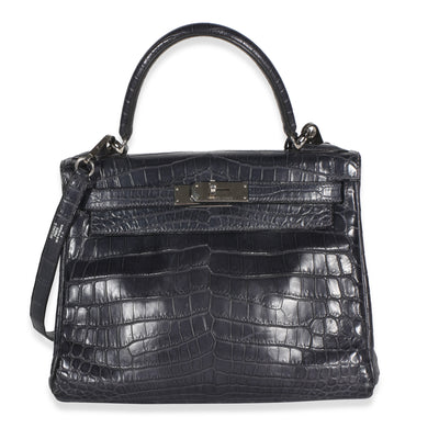 Hermès Bleu Marine Matte Niloticus Crocodile Kelly 28 PHW Handbag id