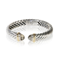 David Yurman Yellow Gold & Sterling Silver Quartz Waverly Cuff Bracelet fv