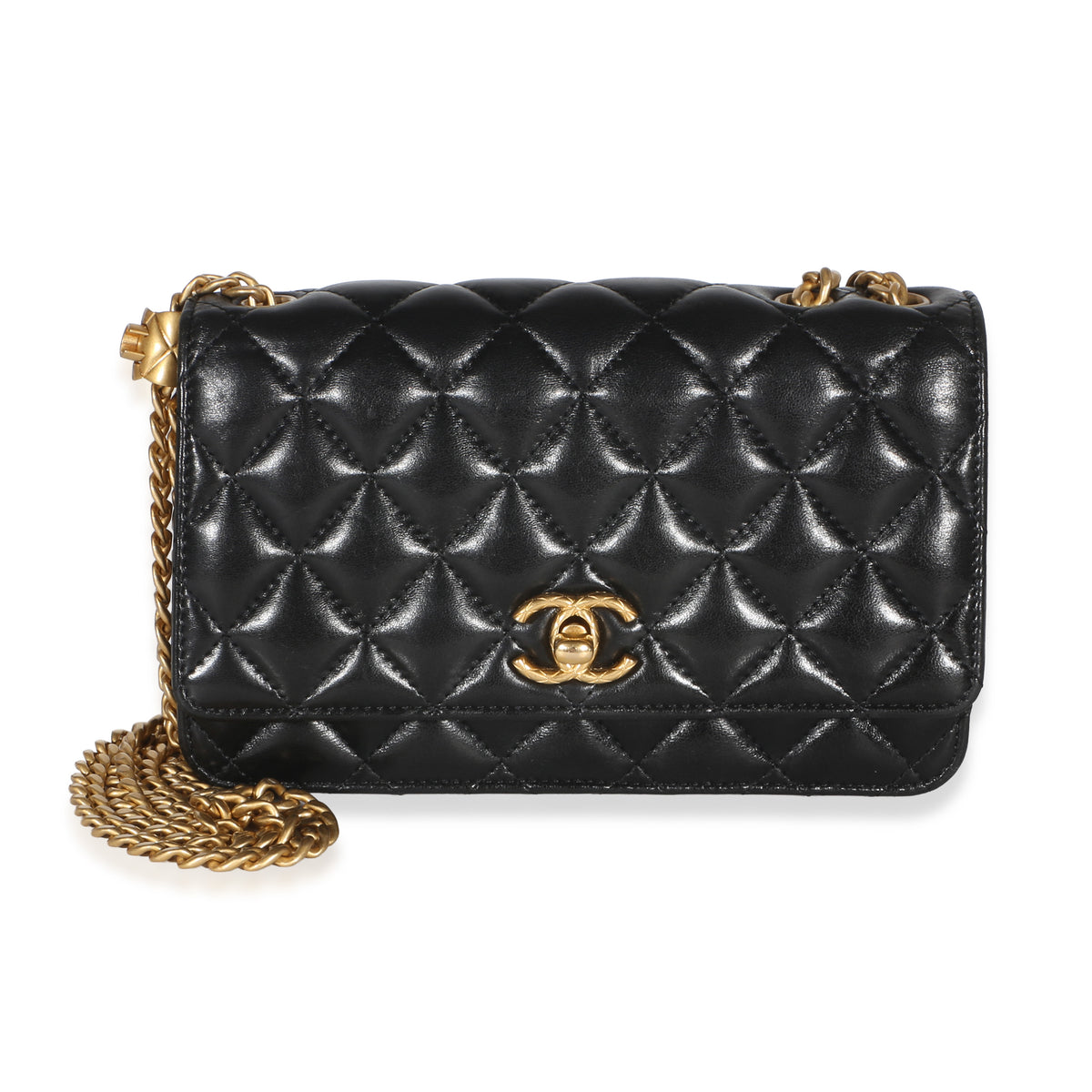 Chanel Black Quilted Lambskin All Slide Long Wallet On Chain Handbag id