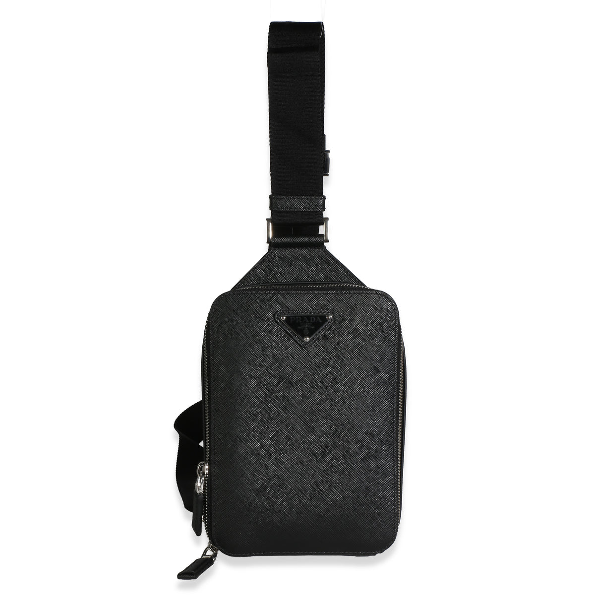 Prada Black Saffiano Brique Slingbag Handbag id