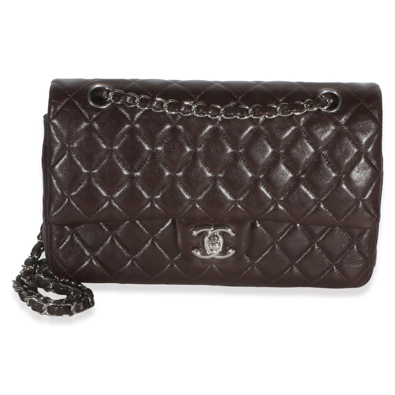 Chanel Chocolate Brown Quilted Lambskin Medium Classic Double Flap Handbag id