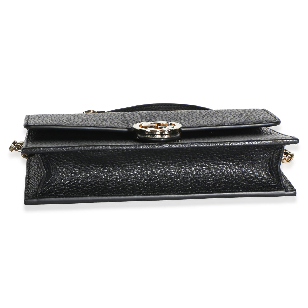 Gucci Black Dollar Calfskin Interlocking G Chain Wallet Handbag 5