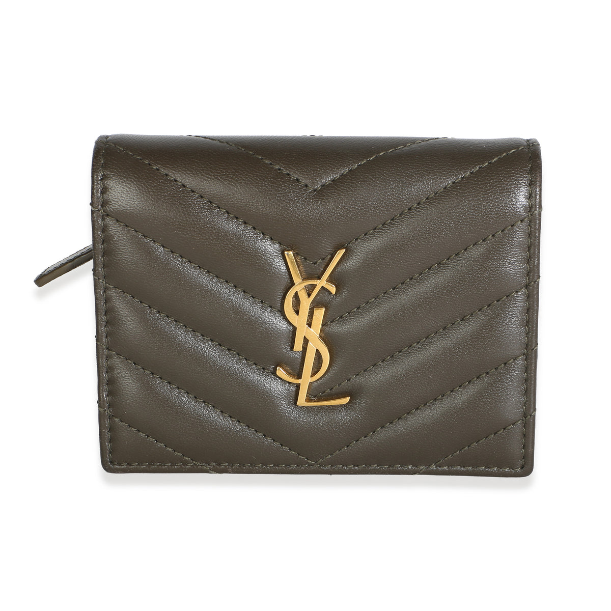 Saint Laurent Light Musk Lambskin Matelasse Chevron Compact Wallet Wallet id