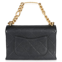 Chanel Black Quilted Caviar Mini Bracelet On Chain Flap Bag Handbag 4