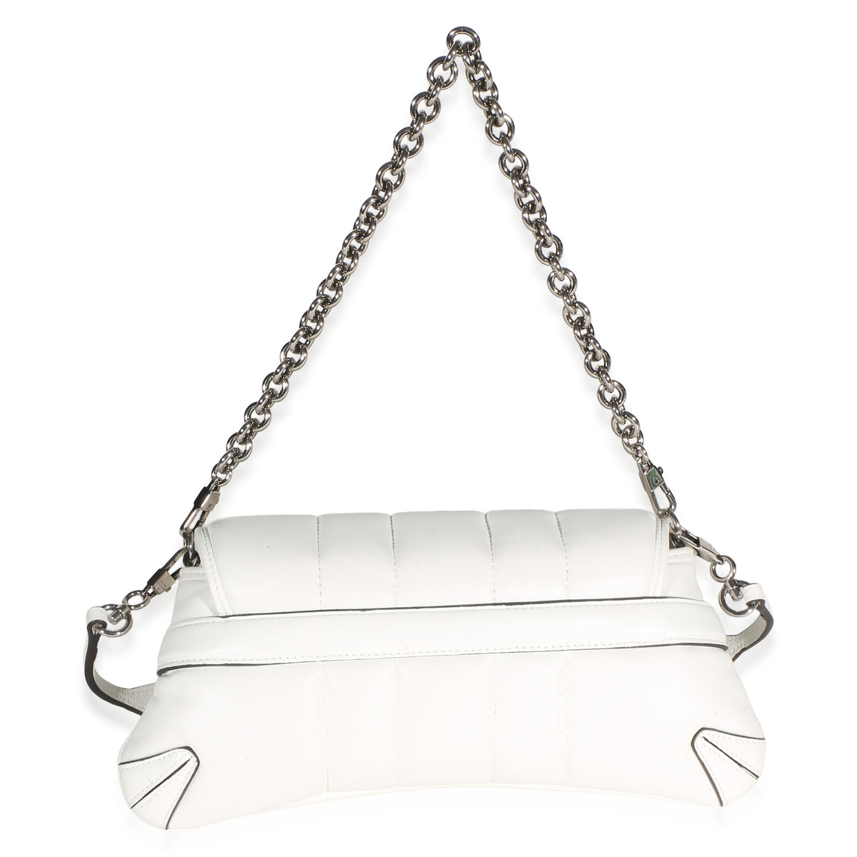 Gucci White Nappa Vertical Matelasse Small Horsebit Chain Shoulder Bag Handbag 4