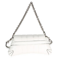 Gucci White Nappa Vertical Matelasse Small Horsebit Chain Shoulder Bag Handbag 4