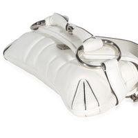 Gucci White Nappa Vertical Matelasse Small Horsebit Chain Shoulder Bag Handbag 6