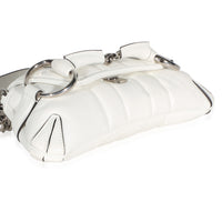 Gucci White Nappa Vertical Matelasse Small Horsebit Chain Shoulder Bag Handbag 7