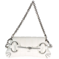 Gucci White Nappa Vertical Matelasse Small Horsebit Chain Shoulder Bag Handbag id