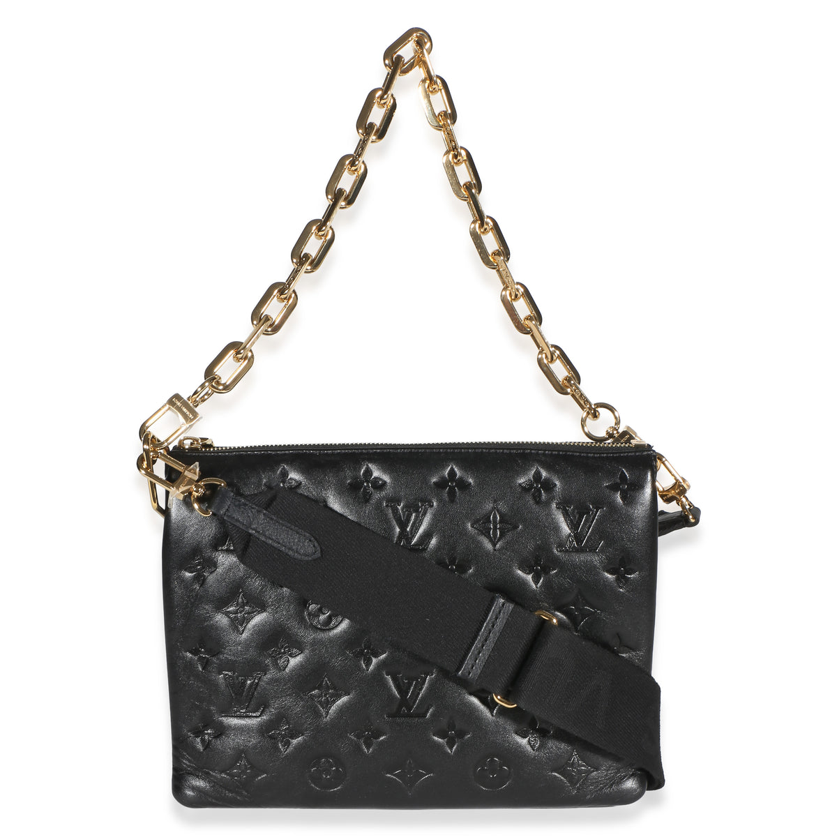 Louis Vuitton Black Monogram Embossed Lambskin Coussin PM Handbag 4