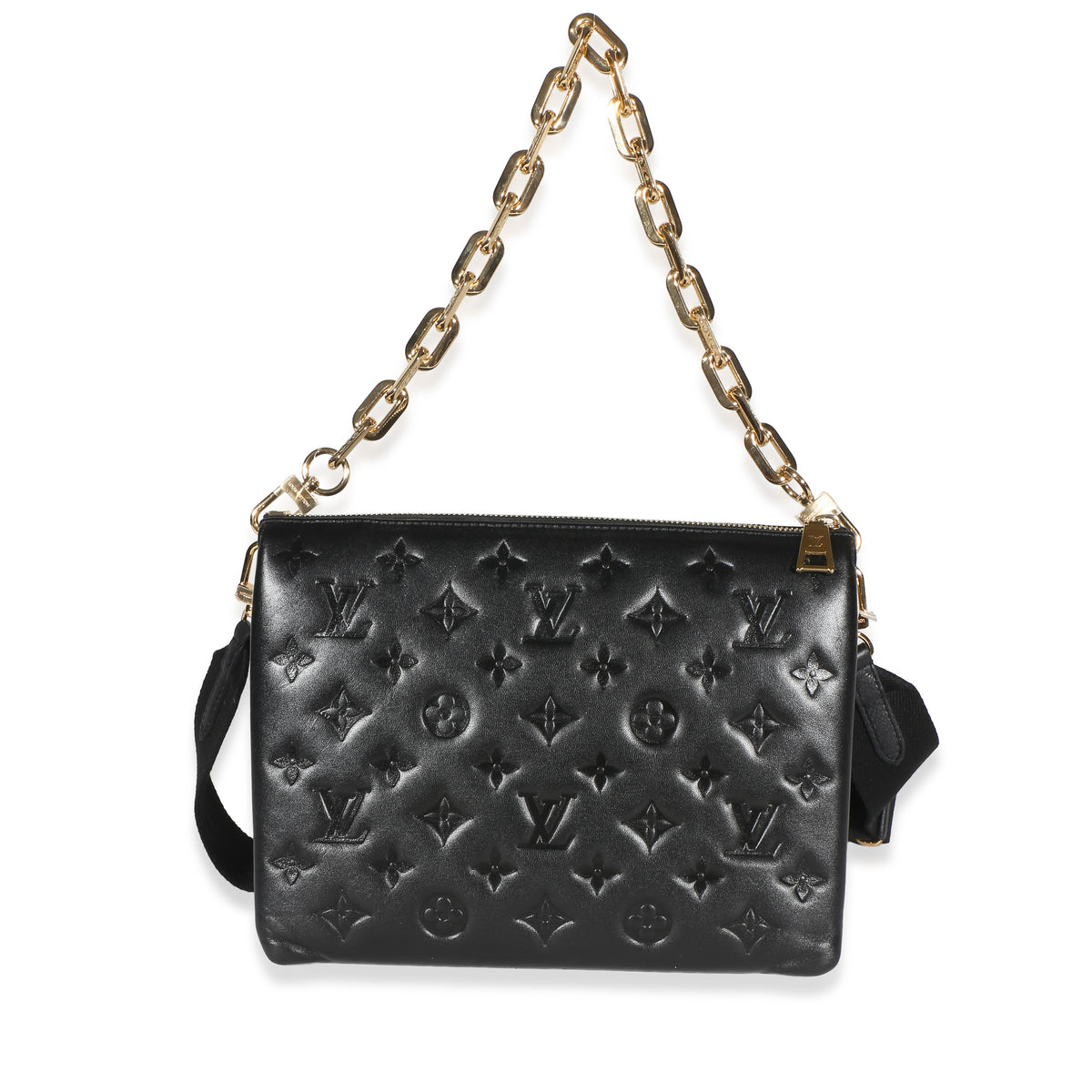 Louis Vuitton Black Monogram Embossed Lambskin Coussin PM Handbag id
