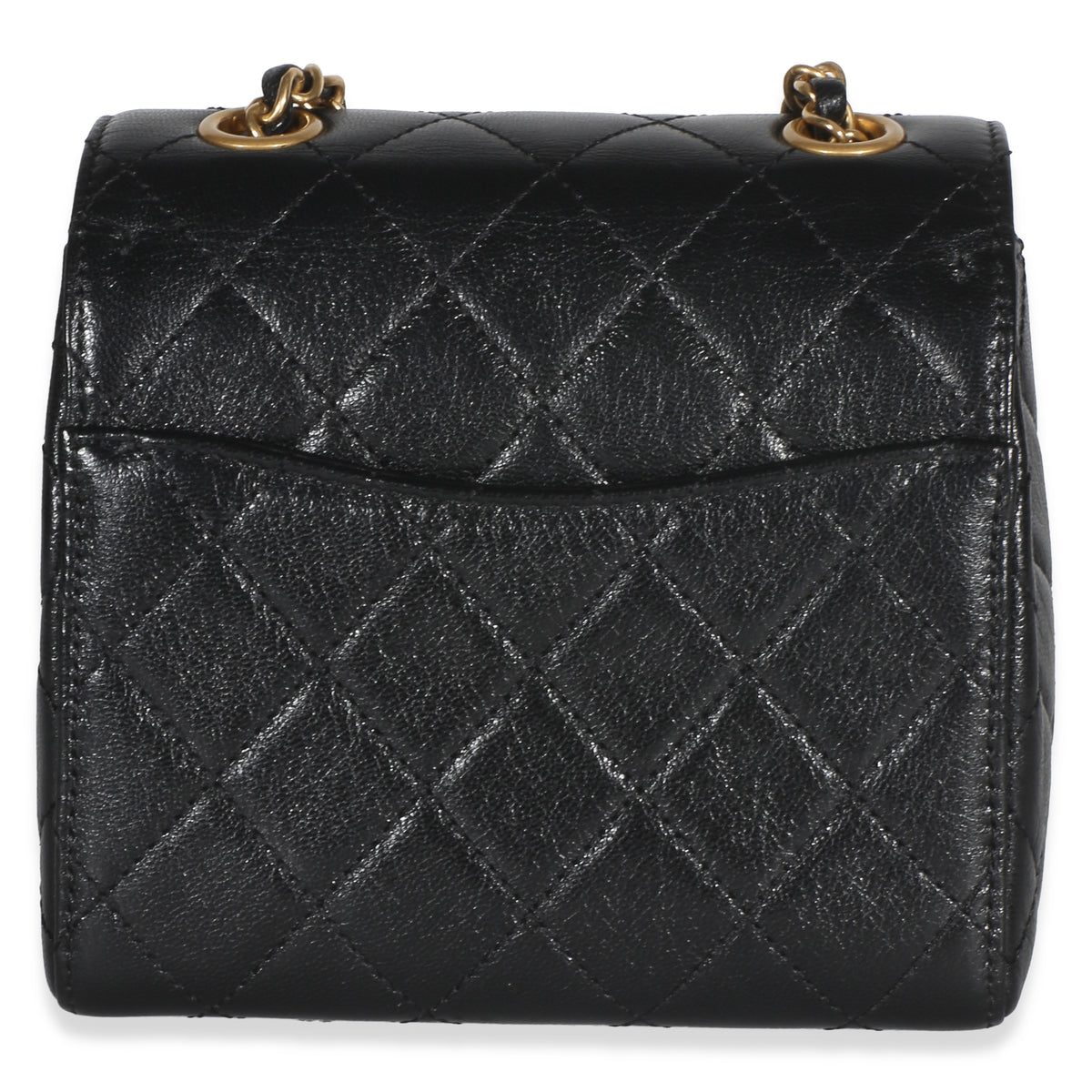 Chanel Black Quilted Goatskin Mini Square Flap Bag Handbag 4
