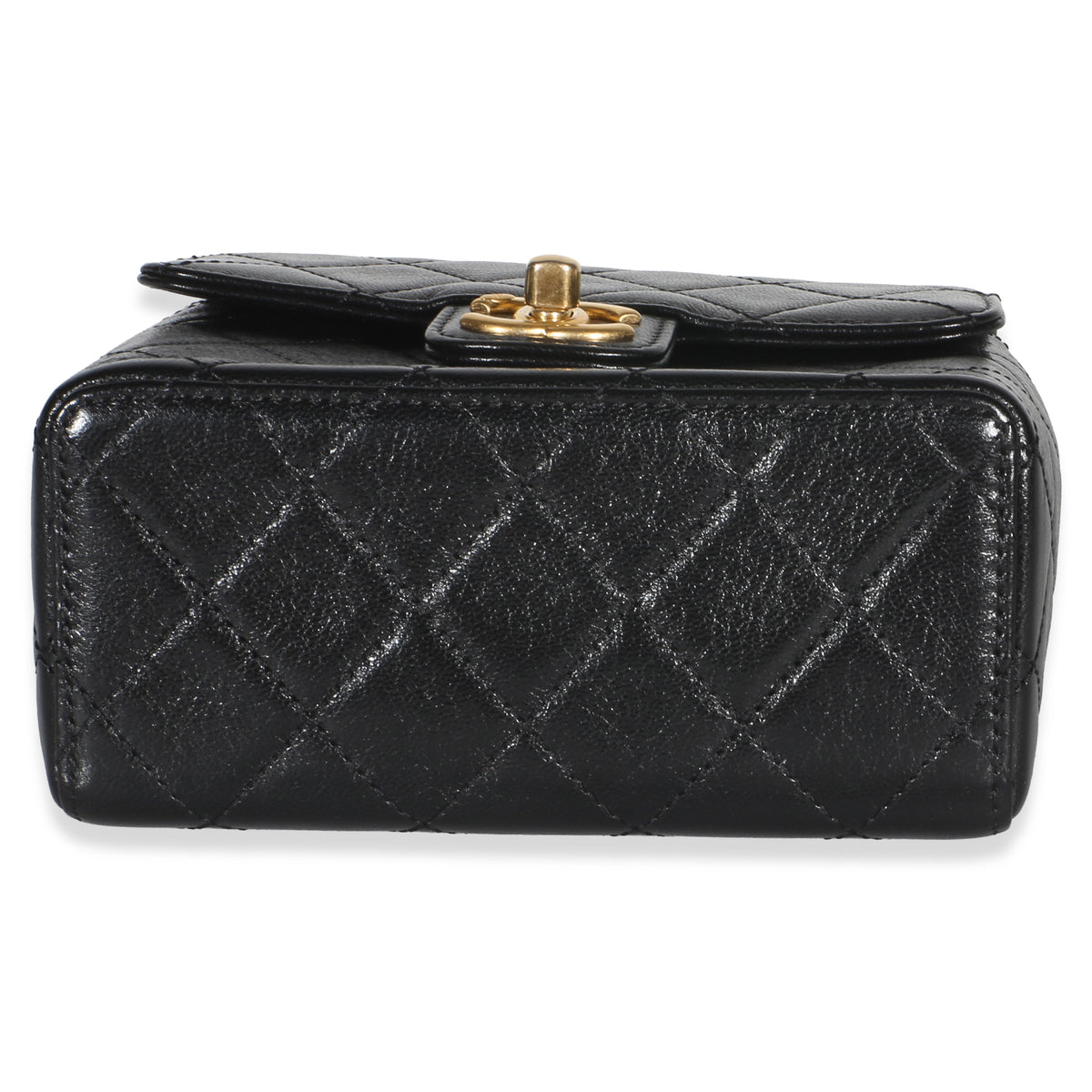 Chanel Black Quilted Goatskin Mini Square Flap Bag Handbag 5