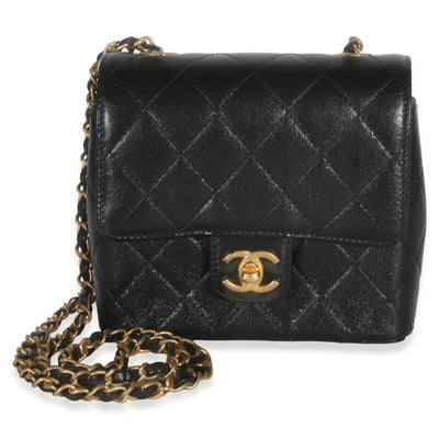 Chanel Black Quilted Goatskin Mini Square Flap Bag Handbag id