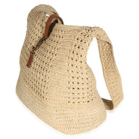 Saint Laurent Natural Raffia Medium Fantasie Hobo Handbag 2