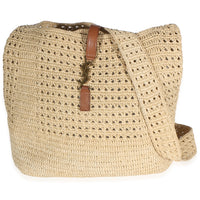 Saint Laurent Natural Raffia Medium Fantasie Hobo Handbag 3