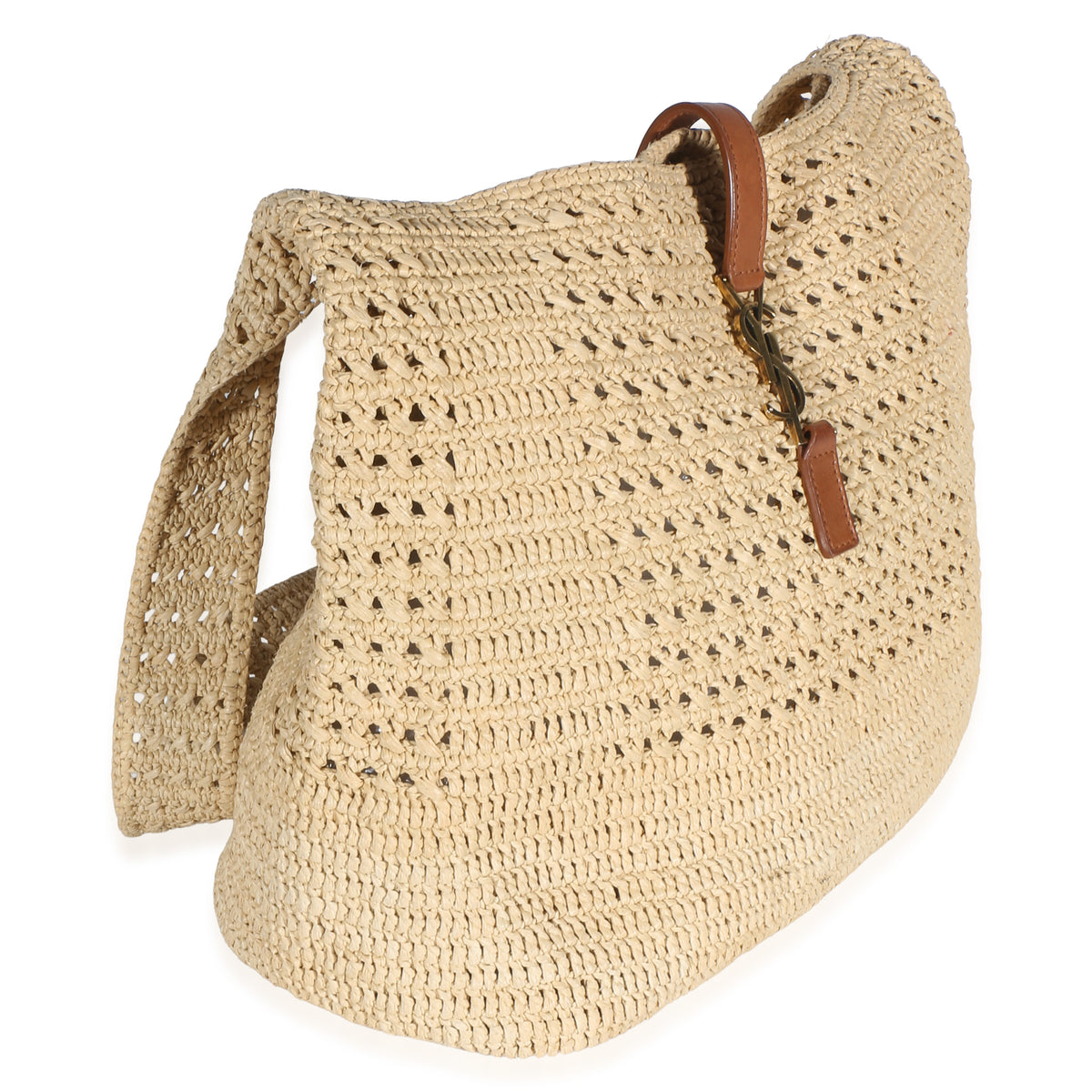 Saint Laurent Natural Raffia Medium Fantasie Hobo Handbag 4