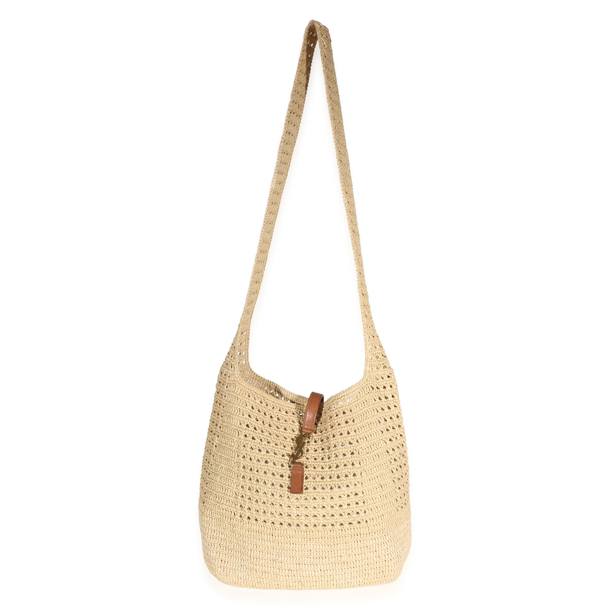 Saint Laurent Natural Raffia Medium Fantasie Hobo Handbag 9