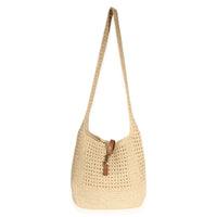Saint Laurent Natural Raffia Medium Fantasie Hobo Handbag 9