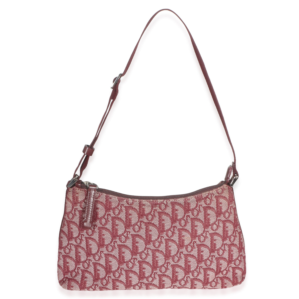 Christian Dior Vintage Burgundy Monogram Canvas Trotter Pochette Handbag id