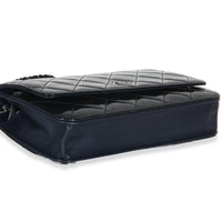 Chanel Navy Quilted Patent Wallet On Chain Handbag 7