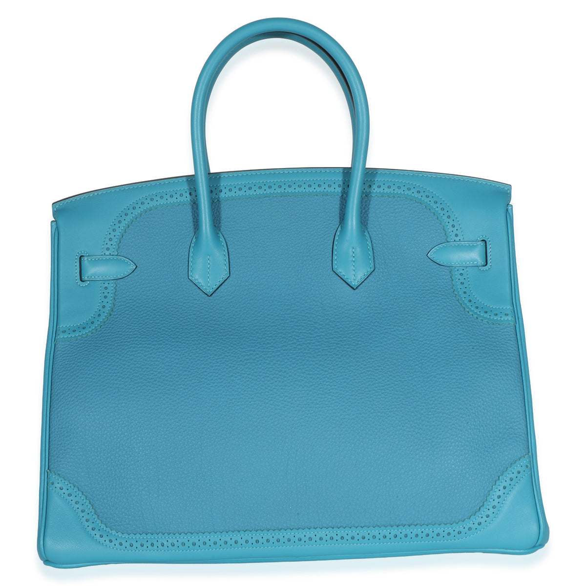 Hermès Turquoise Togo Swift Ghillies Birkin 35 PHW Handbag 4