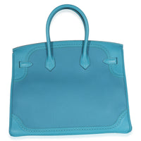 Hermès Turquoise Togo Swift Ghillies Birkin 35 PHW Handbag 4