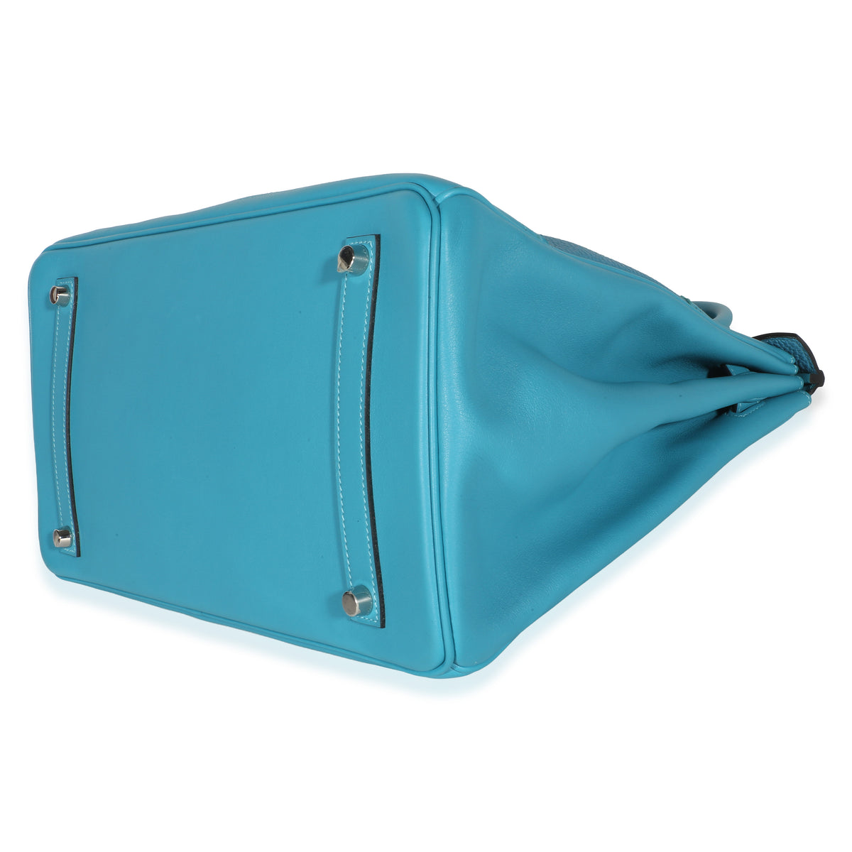 Hermès Turquoise Togo Swift Ghillies Birkin 35 PHW Handbag 6