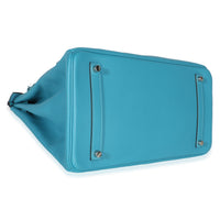Hermès Turquoise Togo Swift Ghillies Birkin 35 PHW Handbag 7