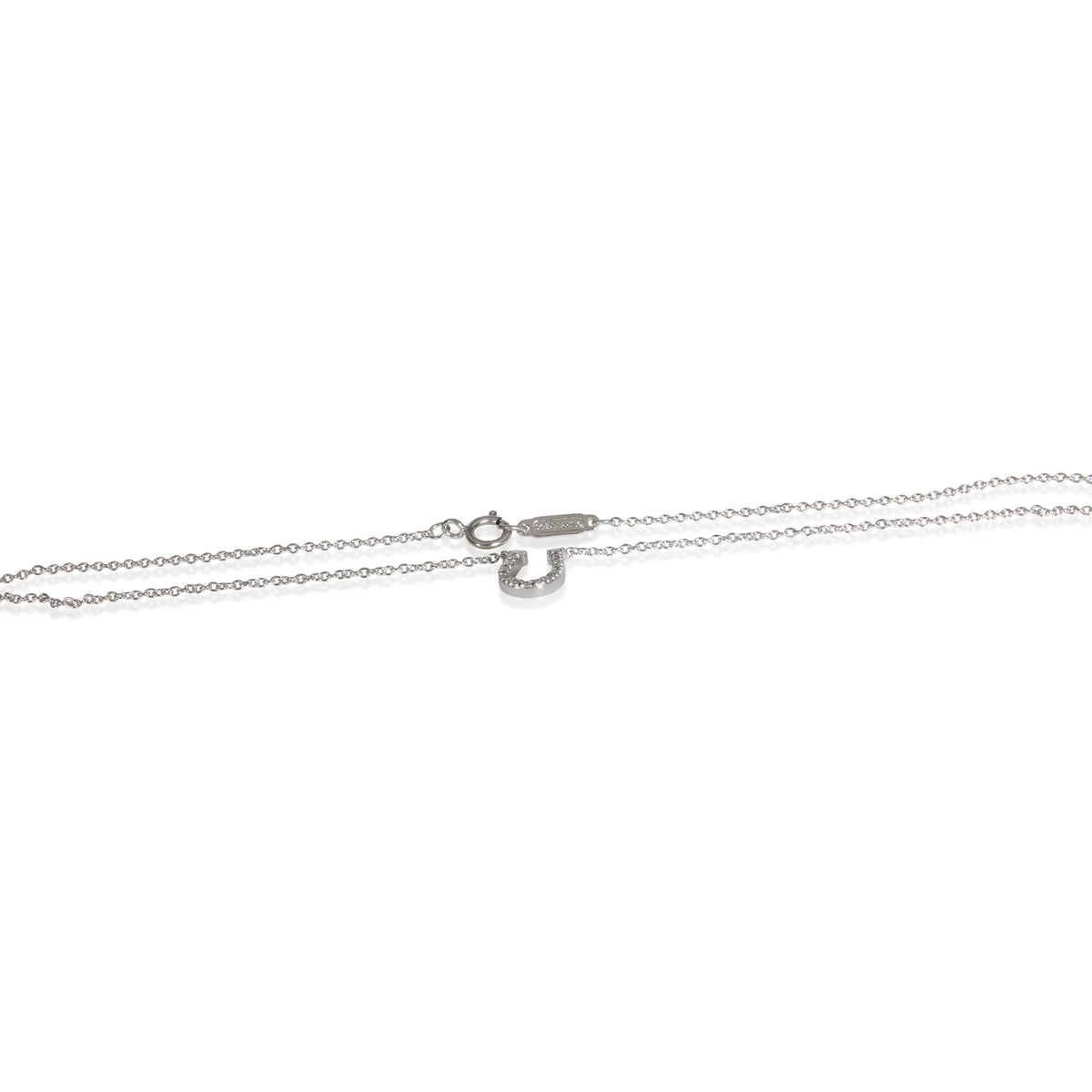 Tiffany & Co. White Gold Diamond Horseshoe Pendant 2