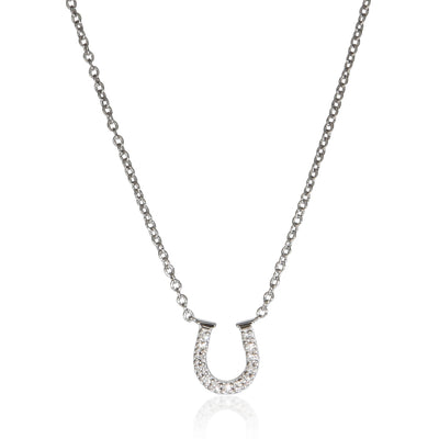 Tiffany & Co. White Gold Diamond Horseshoe Pendant fv