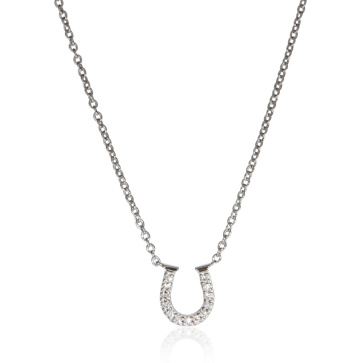 Tiffany & Co. White Gold Diamond Horseshoe Pendant fv