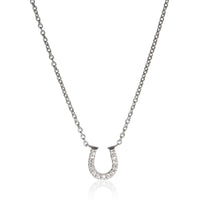 Tiffany & Co. White Gold Diamond Horseshoe Pendant fv