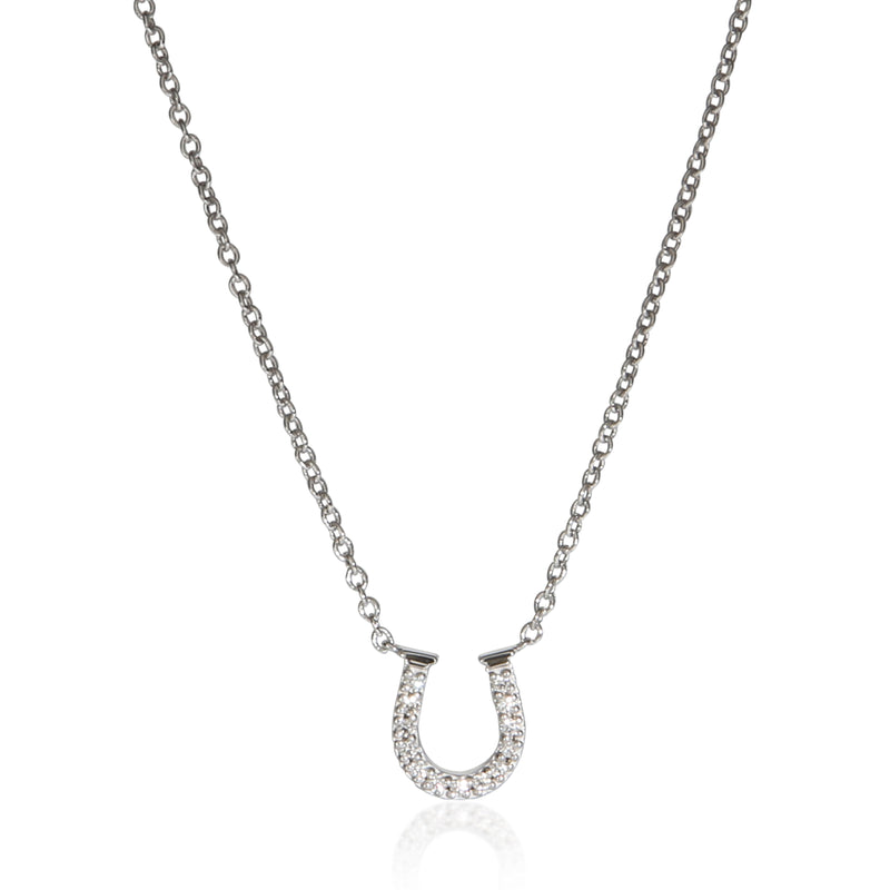 Tiffany & Co. White Gold Diamond Horseshoe Pendant fv