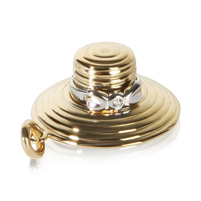 Tiffany & Co. White Gold & Yellow Gold Diamond Sunhat Charm fv