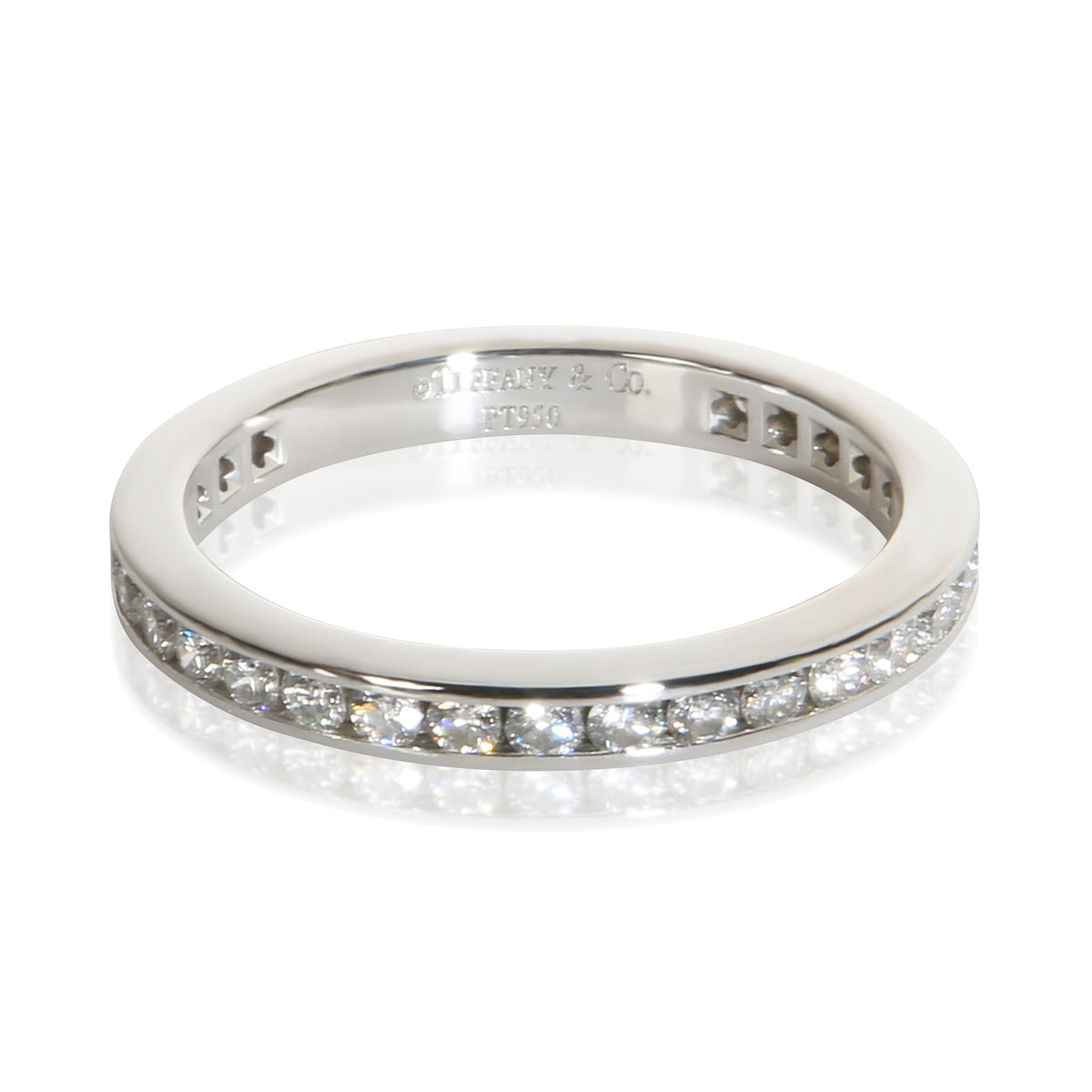 Tiffany & Co. Platinum Diamond Channel Set Eternity Band fv
