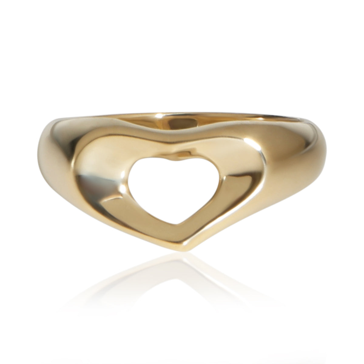 Tiffany & Co. Yellow Gold Vintage Elsa Peretti Open Heart Ring fv