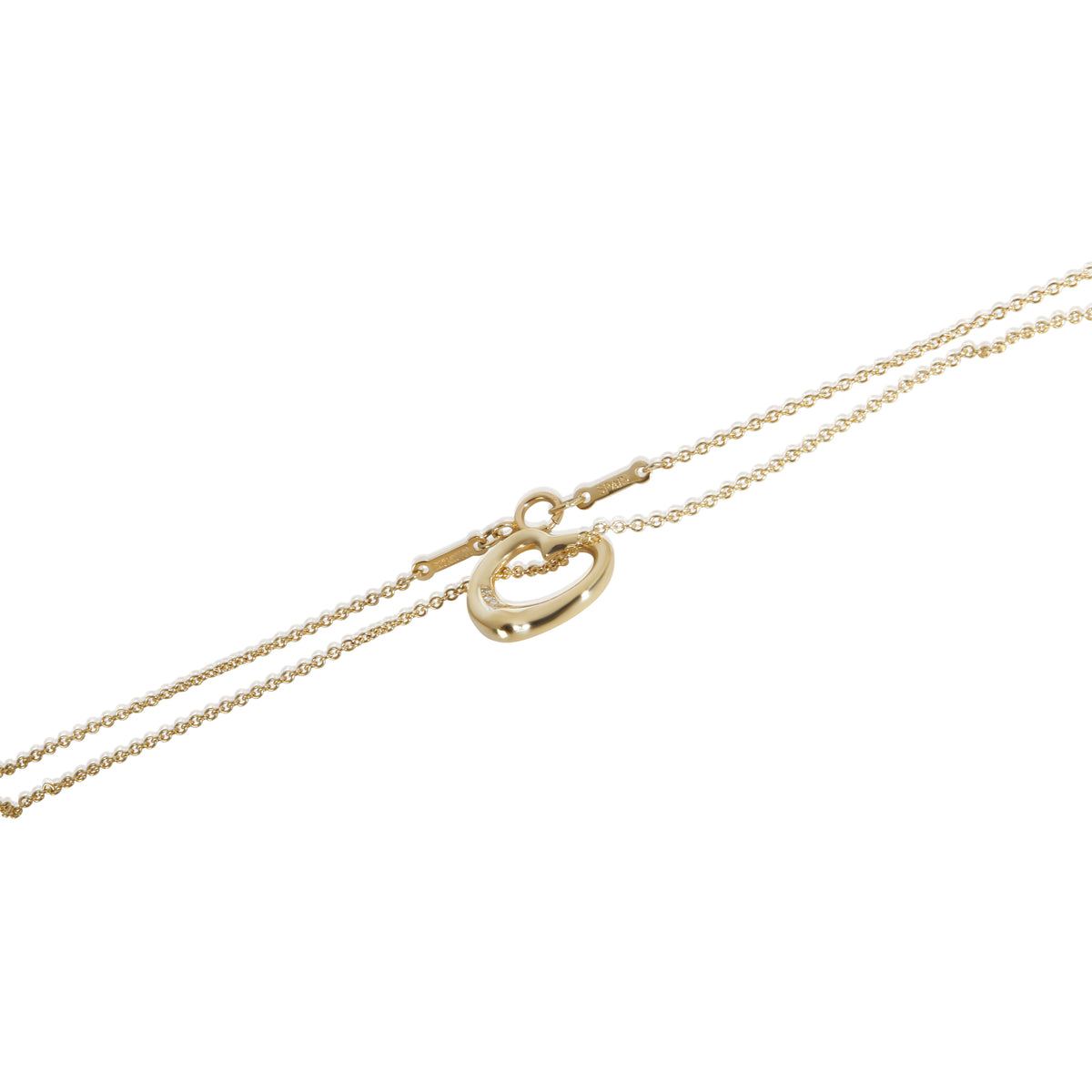 Tiffany & Co. Yellow Gold Diamond Elsa Peretti Open Heart Pendant 2