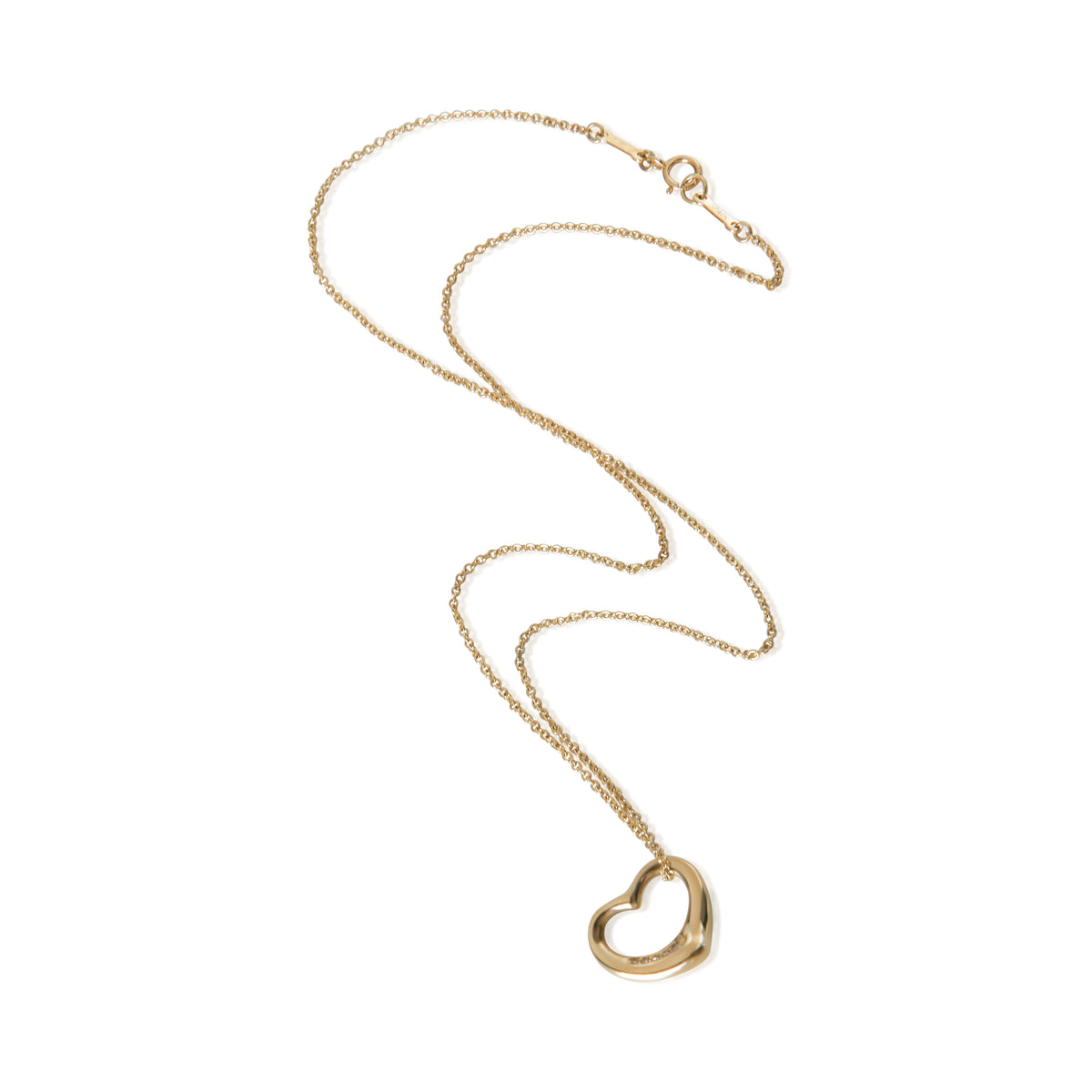 Tiffany & Co. Yellow Gold Diamond Elsa Peretti Open Heart Pendant 3