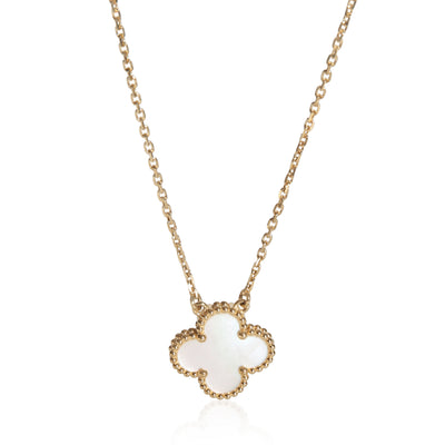 Van Cleef & Arpels Yellow Gold Mother Of Pearl Vintage Alhambra Pendant fv
