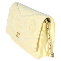 Chanel Yellow Frayed Denim Coco Wallet On Chain Handbag 2