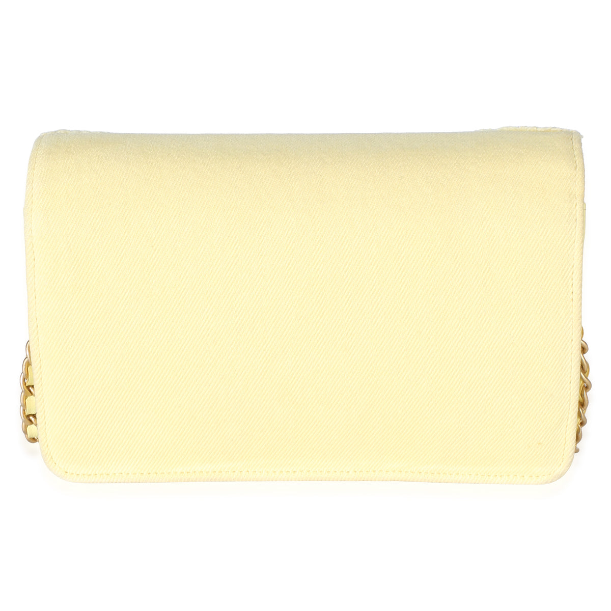Chanel Yellow Frayed Denim Coco Wallet On Chain Handbag 4