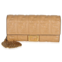 Fendi Miele Scuro Nappa Matisse FF Embossed Continental Wallet On Chain Handbag id