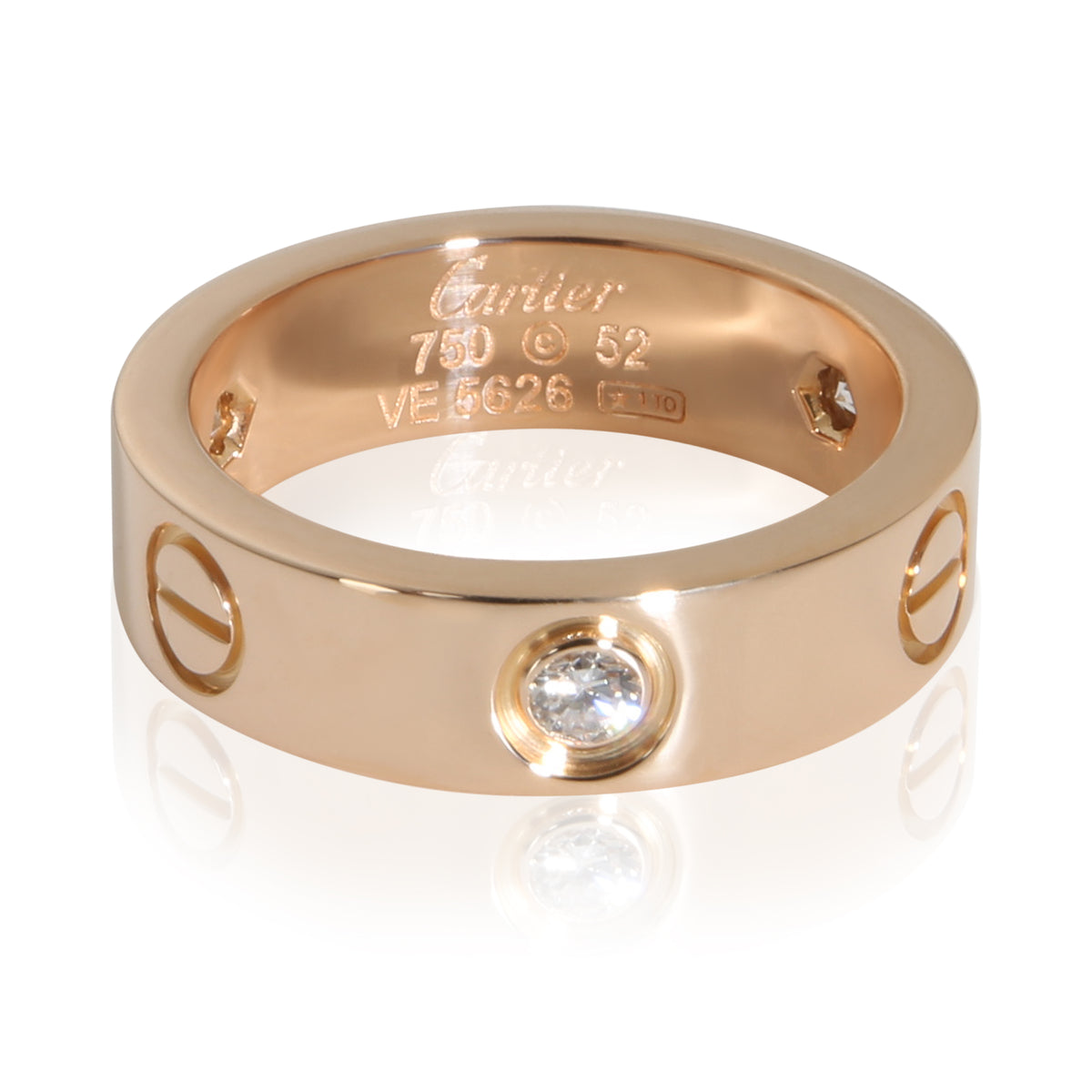 Cartier Rose Gold Diamond Love Ring fv