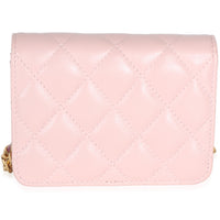 Chanel Light Pink Quilted Lambskin Jeweled Mini Wallet On Chain Handbag 4