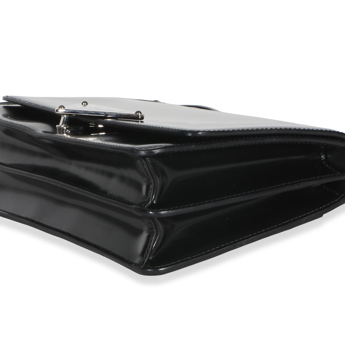 Prada Black Spazzolato Embleme Triangle Flap Bag Handbag 6