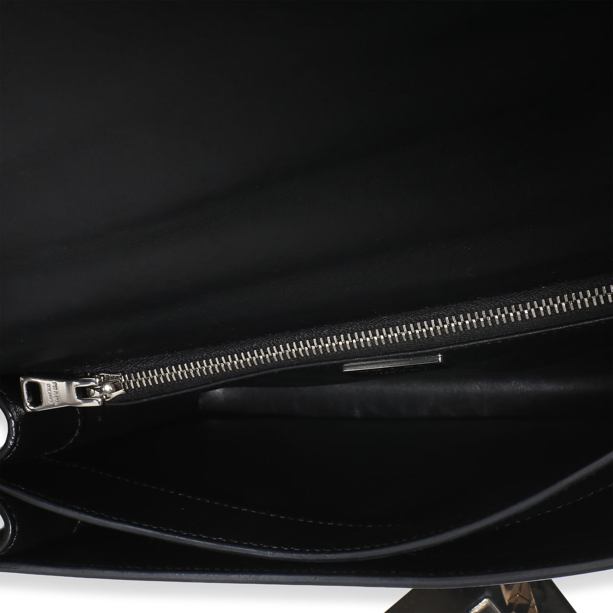 Prada Black Spazzolato Embleme Triangle Flap Bag Handbag 8