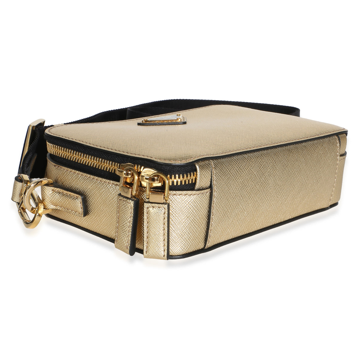 Prada Gold Saffiano Travel Small Brique Crossbody Bag Handbag 7